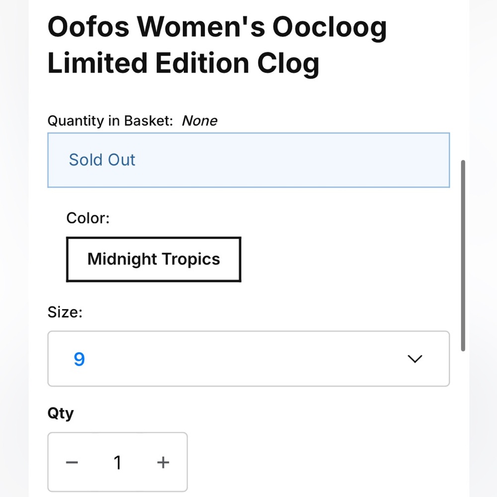 Rare Retired OOFOS Limited Edition MIDNIGHT TROPICS OOfoam Slide Sandals - Picture 8 of 16